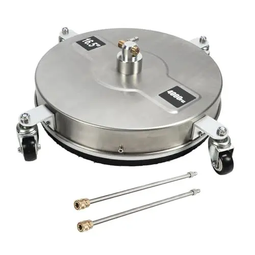 Produktbild: Hocheffizienter Hochdruckreiniger-Oberflächenreiniger, Hochdruckreiniger mit 2 Hochdruckdüsen, Edelstahlkonstruktion, Kompatibel mit Macs mit 2000–4000 PSI, Einschließlich 2