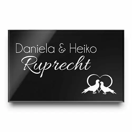 Produktbild: Hochglanz Acrylglas Türschild, Briefkastenschild - Klingelschilder mit personalisierter Gravur und vielen Motiven | viele verschiedene Größen ab 8x5 cm bis 40x30 cm