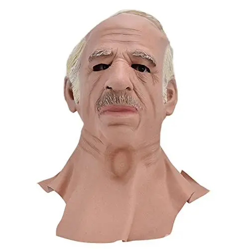 Produktbild: Hochrealistische Maske des alten Mannes, gruseliges Halloween-Latex, menschliches Faltengesicht, Kopfbedeckung, Kostümparty, Cosplay-Requisiten, Einheitsgröße