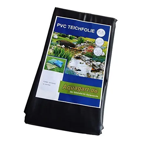 Produktbild: Hochwertige PVC Teichfolie 0,5mm Stärke 4m x 2m I Fisch und Pflanzenfreundlich, UV- und witterungsbeständig I Schwimmteich Folie Gartenteich schwarz I Aquagart Garten- und Teichzubehör