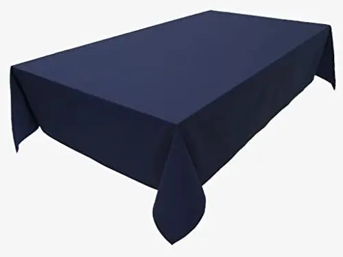 Produktbild: Hochwertige Tischdecke Tischwäsche aus 100% Baumwolle Kollektion Konzept, Farbe & Größe wählbar (Tischdecke - 120x160cm, Marineblau)