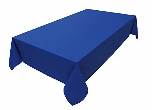 Produktbild: Hochwertige Tischdecke Tischwäsche aus 100% Baumwolle Kollektion Konzept, Farbe & Größe wählbar (Tischdecke - Oval 150x260cm, Royalblau)