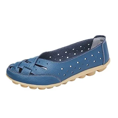 Produktbild: Hochzeit Schuhe Damen Sneaker Flat Loafers Freizeitschuhe Driving Loafers Wanderschuhe für Frauen Damen Schuhe Silber Pumps (Light Blue, 40)