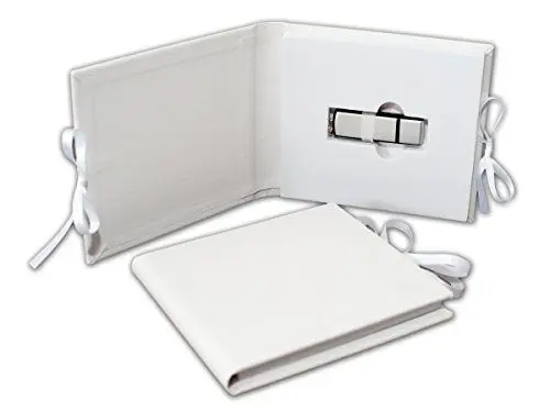 Produktbild: Elegantdisk Leder USB Case, Tasche, Album. USB Case mit DVD Tray. USB Tasche mit DVD Slot. Album für USB und DVD (White, USB)