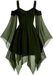 Produktbild: Hochzeitskleid Weiß Kleid Herbst Bellatrix Lestrange Kostüm Sexy Bekleidung Für Frauen Kleid Für Hochzeitsgäste Halloween Kostüm Gothic Classic Cosplay Darkness Dress Damen Renaissance
