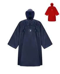 Produktbild: HOCK Wander Regenponcho 'Wetter AS Klima' mit langen Ärmeln - Der atmungsaktive Outdoor Poncho für Damen und Herren - Regencape mit weitem Schnitt für's Wandern mit Rucksack - Blau XL