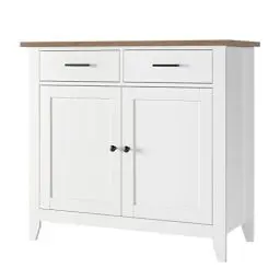 Produktbild: HOCSOK Küchenschrank mit Arbeitsplatte, Sideboard mit 2 Schubladen und 2 Türen, Buffetschrank für Küche, Wohnzimmer, Esszimmer, Flur, Holz, Landhausstil
