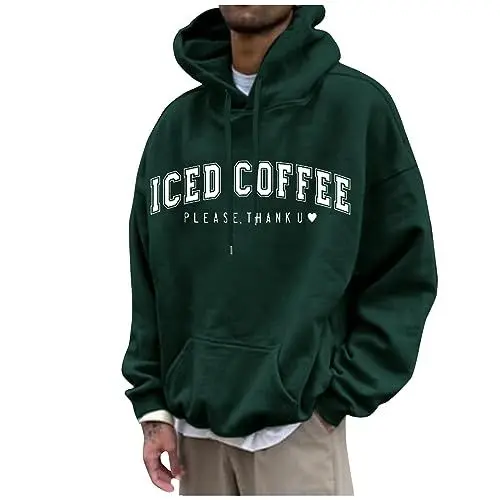 Produktbild: Generisch Gefütterte Hoodie Herren,Übergrößen Hoodie Sweater Herren Kapuzenpullover In Weiches Material Für Freizeit Und Sport（Grün,4XL）