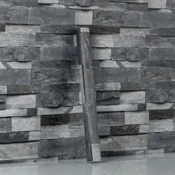 Produktbild: Hode Selbstklebend Tapete Steinoptik Grau, Ziegel Klebefolie Möbel Vintage (90x600cm), Selbstklebende Folie Wasserdicht für Küche Schlafzimmer Wand, Cyan Backstein Stein Tapeten Dekoratives