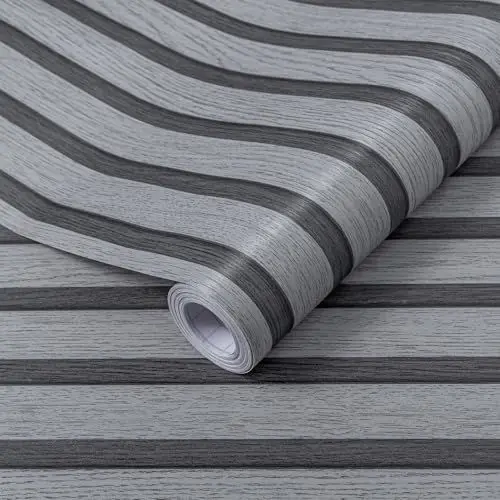 Produktbild: Hode Selbstklebende Tapete Holzoptik Grau 44x600cm, Klebefolie Möbel Holzoptik, Möbelfolie Selbstklebend Folie für Möbel Wand Tür