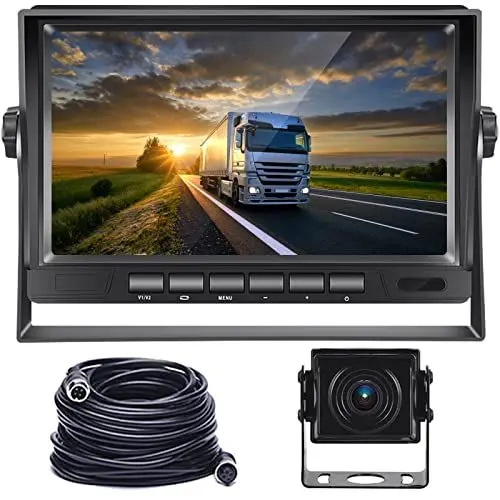 Produktbild: Hodozzy Rückfahrkamera Set AHD mit 7 Zoll LCD Monitor & Kamera Nachtsicht IP69 Wasserdicht für LKW, Anhänger, Bus, PKW, Wohnmobile, Vans (12V-24V), mit 15m Kabel