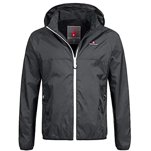 Produktbild: Höhenhorn 12A12 Rigi Herren Regen Jacke Weißer Zipper Schwarz Gr XXL