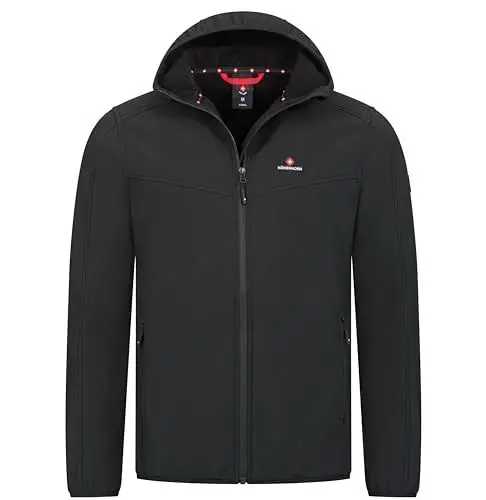 Produktbild: Höhenhorn Alpberg Herren leichte Softshell Jacke Outdoor Schwarz Gr. 3XL