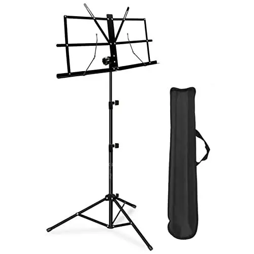 Produktbild: Höhenverstellbarer Notenständer aus Metall für Gitarre, Violine, Klarinette und Saxophon