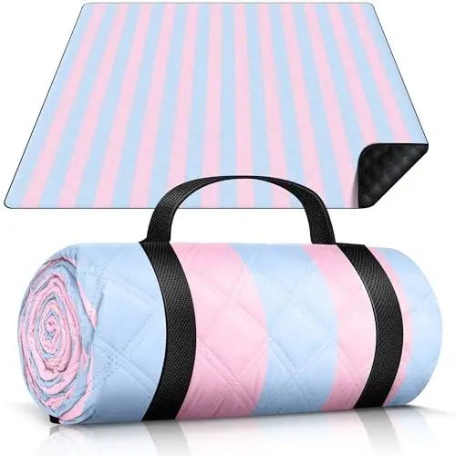 Produktbild: HOEL Picknickdecke 200x200 cm wasserabweisend + isoliert - Strandmatte gepolstert XXL - Picknickdecken - Outdoor Stranddecke für Picknick Camping Strand - Picnic Blanket