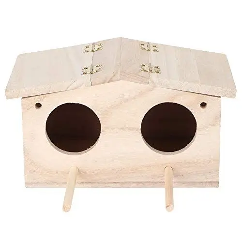 Produktbild: Hölzerne Haustiervogelnester Hauszuchtbox Käfig Vogelhauszubehör Papageien Schwalben Indoor Platane Holz