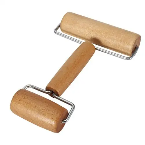 Produktbild: Hölzerner Nudelholz-Roller für Gebäck und Pizzabäcker, Ausbalanciert Zum Kochen, Rollt Teig Einfach und Glatt, Ideal für Back- und Kochutensilien in der Küche (Stil 1)