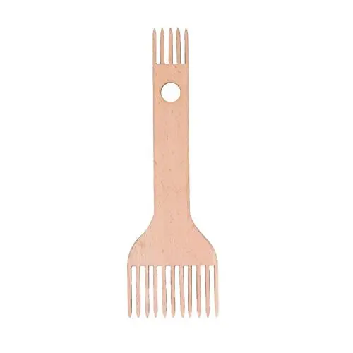 Produktbild: Webstuhlkamm aus Holz, geflochtene DIY-Werkzeuge, doppelseitiger Makramee-Fransenkamm zum Basteln, Teppichhandwerk, Wandteppichweben, Basteln