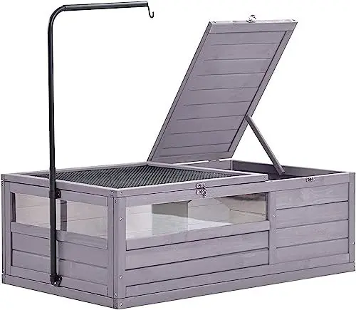 Produktbild: Hölzernes Schildkrötenhaus Großer Schildkröten - Lebensraum, Indoor Schildkrötengehege für Kleintiere, Terrarium für Reptilien und Amphibien Outdoor Reptilienkäfig - Sicherheit Schutz Wind und Regen…