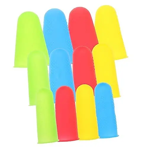 Produktbild: Hoement 12 Stück Kompakte Verschleißfeste Silikon Fingerhüllen Multifunktions Fingerschützer Für Küche Garten Basteln
