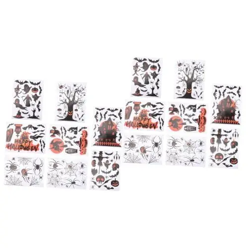 Produktbild: Hoement 16 Blätter Halloween-fensteraufkleber Horror-wandaufkleber Halloween-wandaufkleber Halloween-wandtattoos Gruselige Halloween-aufkleber Halloween-zombie-wandtattoo Pvc