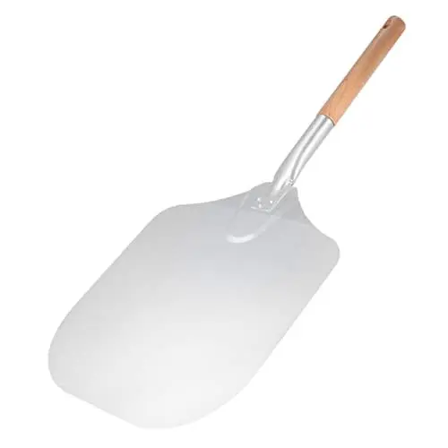 Produktbild: Hoement Holzgriff Pizza Paddle Pizza Spachtel Küche Werkzeug Aluminium Schieber Pizzaheber Transfer Pfannkuchen-transferwerkzeug