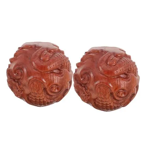 Produktbild: Hoement 1 Paar Massagekugel Baoding-meditationsbälle Massagebälle Outdoor-handmassagegeräte Baoding Balls Chinesisch Handrollende Bälle Kleiner Ball Chinesische Medizinbälle Holz
