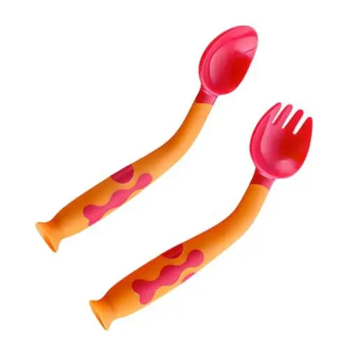 Produktbild: Hoement Löffel Und Set Für Kleinkinder Fütterlöffel Mit Glatter Spitze Hitzebeständiges Babygeschirr Mit Saugnapf Für Einfache Befestigung