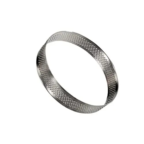 Produktbild: Hoement 10CM runder Tortenring perforierte Törtchenformen Stabiler Edelstahl Antihaftbeschichtung zum Backen