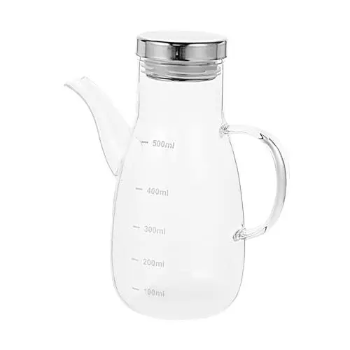 Produktbild: Hoement 1stk Abgestufter Öltopf Kochbehälter Für Die Küche Praktische Ölflasche Olivenöl Cruet Mehrzweck-spenderflasche Olivenölspender Mit Automatischem Flip Ketchup-flasche Silver Glas