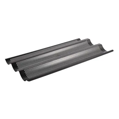 Produktbild: Hoement 1stk Baguetteform Mit Drei Rillen Backofen Kuchenform Küchenkochplatte Kastenform Zum Backen Pfanne Zum Backen Antihaftbeschichtetes Backblech Keksformen Rostfreier Stahl Silver