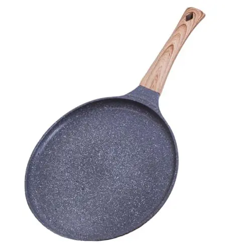 Produktbild: Hoement Antihaft-bratpfanne Im Japanischen Stil Aluminium-bratpfanne Haushaltspfanne Mit Holzgriff Für Gleichmäßige Wärmeverteilung Für Omeletts Und Sandwiches