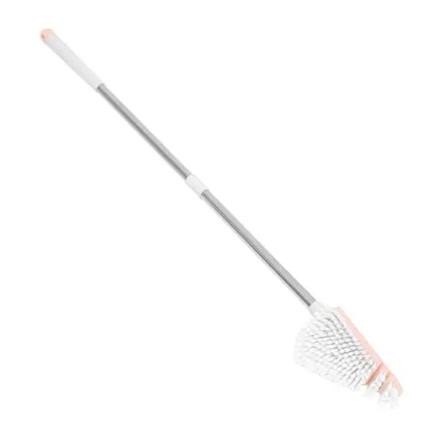 Produktbild: Hoement 1stk Reinigungsbürste Fliesenbürste Nubuk-Reiniger Haushaltsbesen Wohnaccessoires Toilettenreiniger Bodenbürste Möbelreiniger Haushaltsbürste Bad Rosa Stange Aus Rostfreiem Stahl