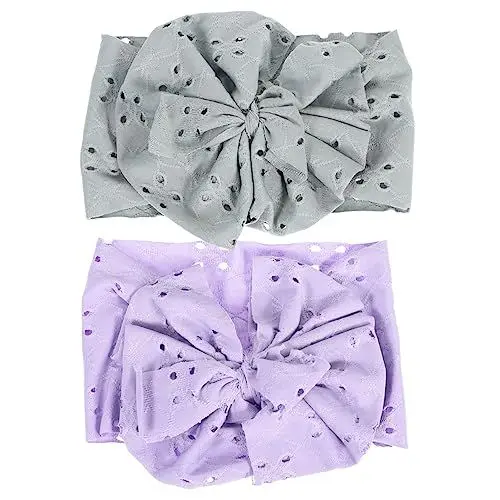Produktbild: Hoement 2er-set Baby-stirnbänder Mit Schleifen Nylon-stirnbänder Für Babys Schleifen-haarband Für Mädchen Für Besondere Anlässe