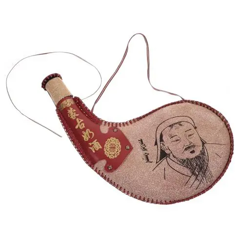 Produktbild: Hoement 2St Weinkrug milch flasche milchkocher Trinkbeutel für Wanderungen trinksack Reise Wasserbeutel Bota-Tasche für Wein tanzende Bota-Taschenstütze Bota-Tasche aus Stoff Plastik Brown