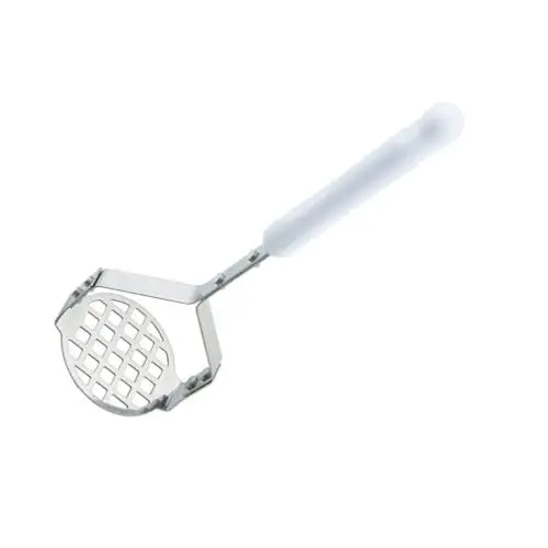 Produktbild: Hoement Manueller Kartoffelstampfer Kartoffelpresse Edelstahlkonstruktion Rutschfester Griff für Kartoffelpüree Kürbis Weiß/Silber