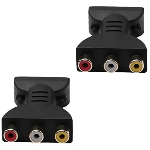 Produktbild: Hoement 2 STK Audio- und Videoadapter AV-Adapter-Konverter zum AV-Konverter Adapter für zu Hause zum AV-Adapter -Kabeladapter Multifunktionsadapter Videokabel-Adapter Kupfer Black