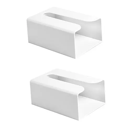 Produktbild: Hoement 2 STK Pappschachtel Rattan Badezimmerartikel montierbar aufbewahrungsdose Storage Boxes papierhandtücher servietten Aufbewahrungsbehälter für Gewebe Toilettenpapierhalter Abs Weiß