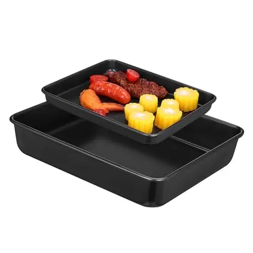 Produktbild: Hoement Edelstahl-backbleche Ofenbräter Antihaft-backbleche Zum Backen Kochen