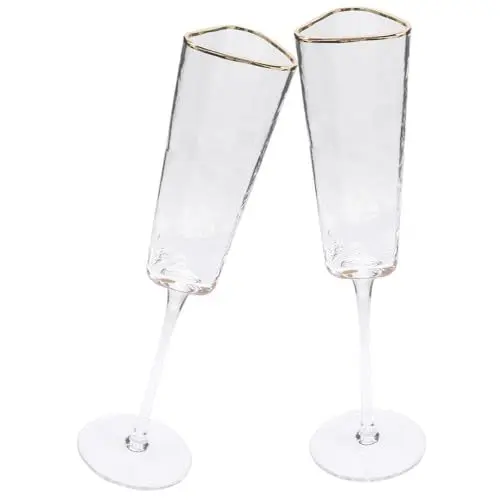 Produktbild: Hoement 2 Stücke Klassische Flöten Mrs Mrs Hochzeit Toasten Gläser Kristall stemless Tassen für Partys