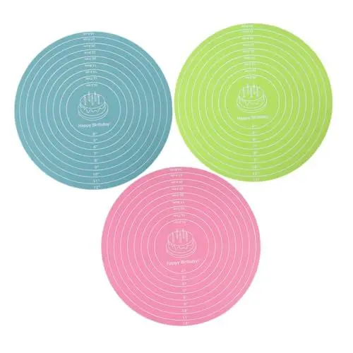 Produktbild: Hoement Silikon-backmatte Für Kuchen-drehteller Runde Kuchenmatte Wiederverwendbare Backmatte Mit Antihaftbeschichtung