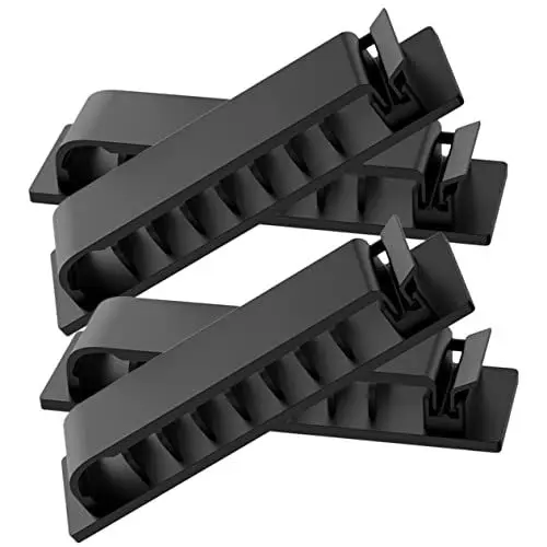 Produktbild: Hoement Kabelhalter Satz Verstellbarer Kabel Organizer Für Schreibtisch 8 Löcher Kabel-organizer Mit Selbstklebenden Clips Kabelmanagement Ohne Bohren