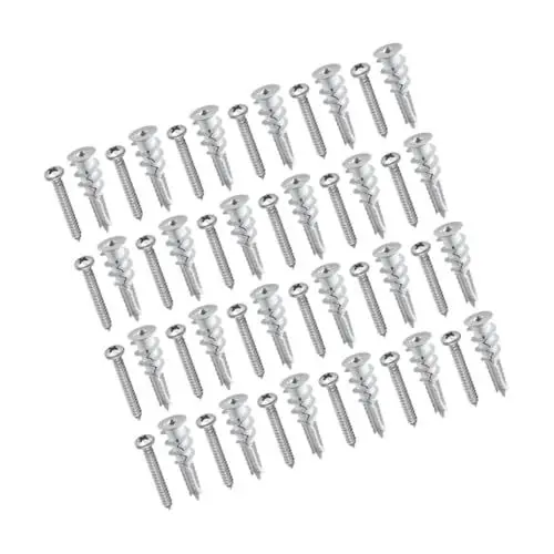 Produktbild: Hoement 50er-pack Trockenbaudübel Und Schrauben-set – Hochleistungs-trockenbaudübel Für Wandmontage Und -reparatur – Selbstbohrende Schrauben Für Trockenbau