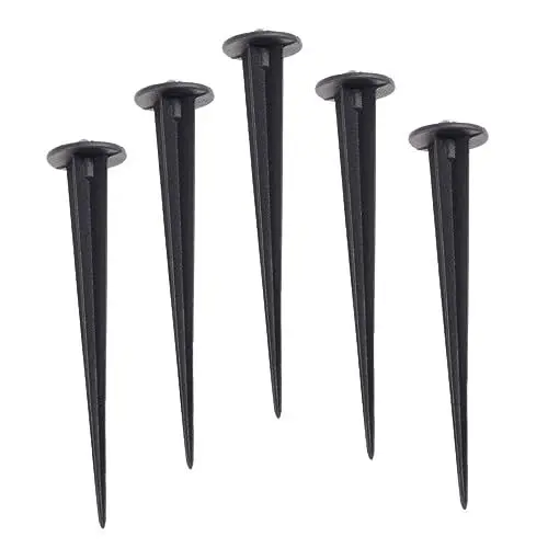 Produktbild: Hoement Solar-Erdspieß-Licht Aluminium-Spikes 5er-Pack wasserdicht für Rasen- und Gartenbeleuchtung