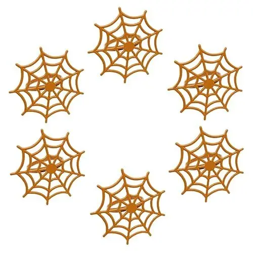 Produktbild: Hoement 6er-Set Serviettenringe Halloween Spinnennetz-Design Serviettenhalter Für Tischdeko Esszimmer Party