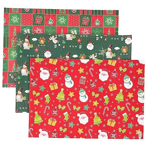 Produktbild: Hoement 9 Rollen Geschenkpapier für Weihnachten Weihnachtsgewebe-Geschenkpapier Weihnachtsgeschenkpapier weihnachts verpackungen weihnachtsverpackungen Geschenkpapiere präsentieren