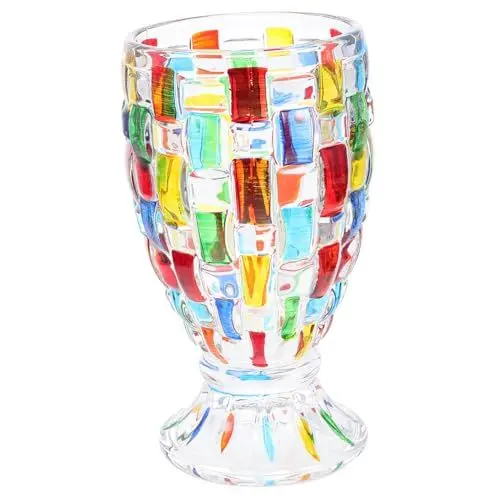 Produktbild: Hoement Bemalte Saftgläser Klare Tasse Espressotassen Weinbecher Mit Deckel Weihnachtsbecher Cocktailgläser Klare Trinkbecher Tassen Mit Deckel Margarita-gläser Getränkebecher Eistee Glas