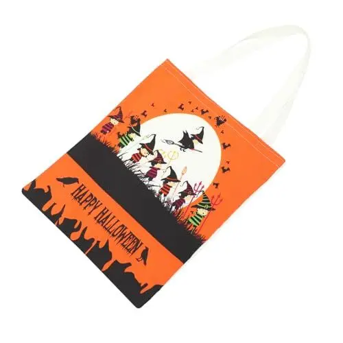 Produktbild: Hoement Halloween-Süßigkeitsbeutel Süßigkeiten Tragetaschen Halloween-Süßigkeitshalter halloween handtasche halloween treat bags Snack-Taschen Leinentasche Halloween-Süßigkeitstüte