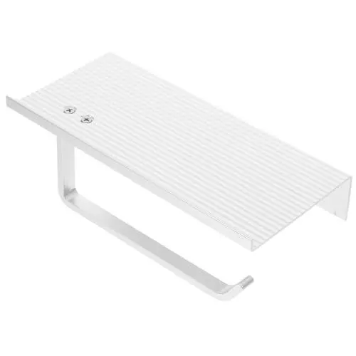 Produktbild: Hoement Toilettenpapierhalter Aluminium-papierhandtuchhalter Mit Ablage Moderner Wandhalter Für Badezimmer