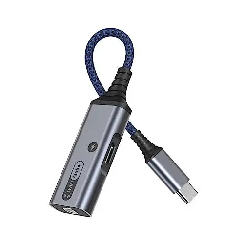 Produktbild: Hoement Typc-Adapterkabel kopfhörer typ-c konverter Typ-C-Adapter Aufladen professionelle Typ-C-Adapter Typ-C-Ladeadapter Ladekabeladapter tragbare Typ-C-Konverter typ-c ladewandler Abs